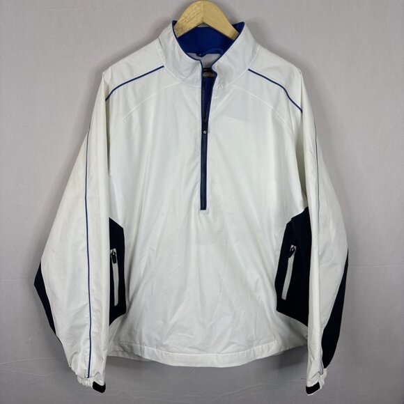 FootJoy DryJoys Tour Collection White Navy 1/4 Zip Golf Pullover XL - Picture 1 of 6